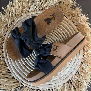 REEF Women’s Knotty Vista Hi Platform Slide Sandals Black Size 5